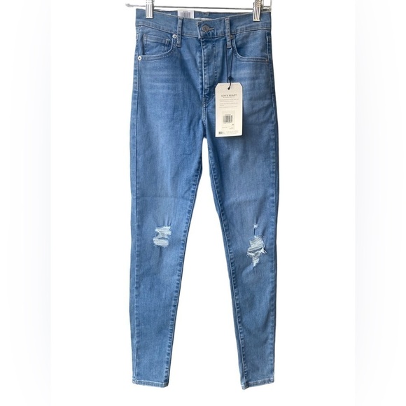 NWT Levi’s Mile High Super Skinny High Waist High Rise Distressed Jeans Size 26 - Picture 4 of 14